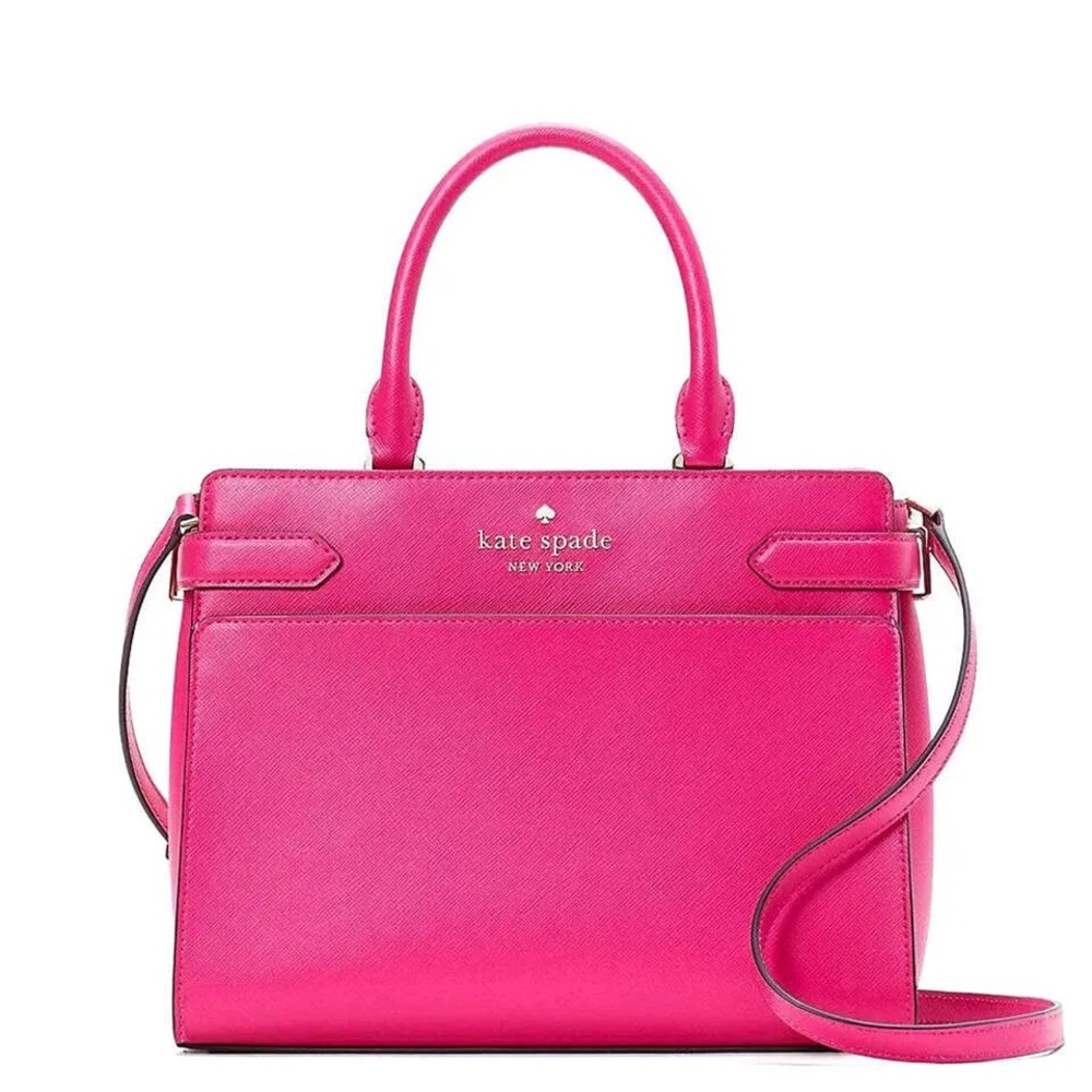 Kate Spade Medium Staci Satchel Handbag in Deep Hibiscus 🌺